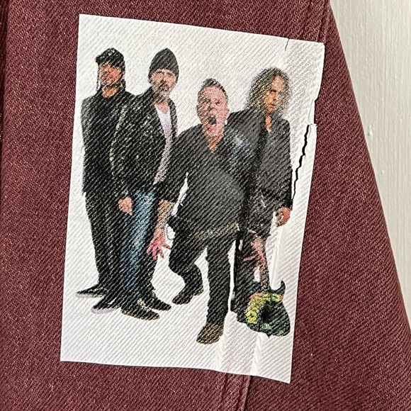 Metallica Pit Stop Brick Red Denim Jacket Adult M Heavy Metal Retro Streetwear - Picture 4 of 13